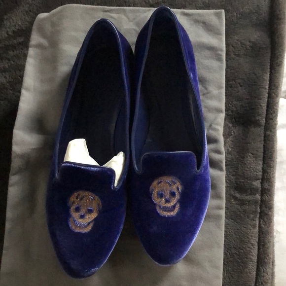 royal blue and gold loafers